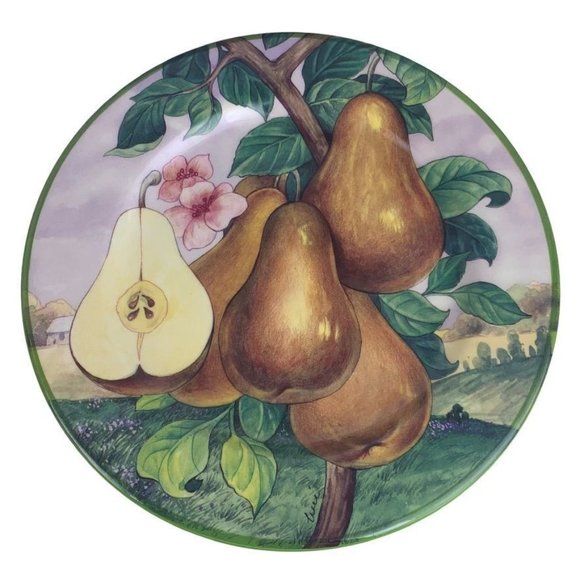 4 Villa d'Este Colorful Fruit Salad Luncheon Plates Hand Decorated Italy 8.5" - Picture 3 of 8